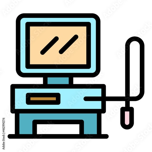 Hospital endoscope icon. Outline hospital endoscope vector icon color flat isolated