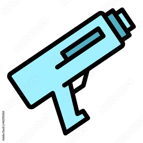 Caulk gun construction icon. Outline caulk gun construction vector icon color flat isolated
