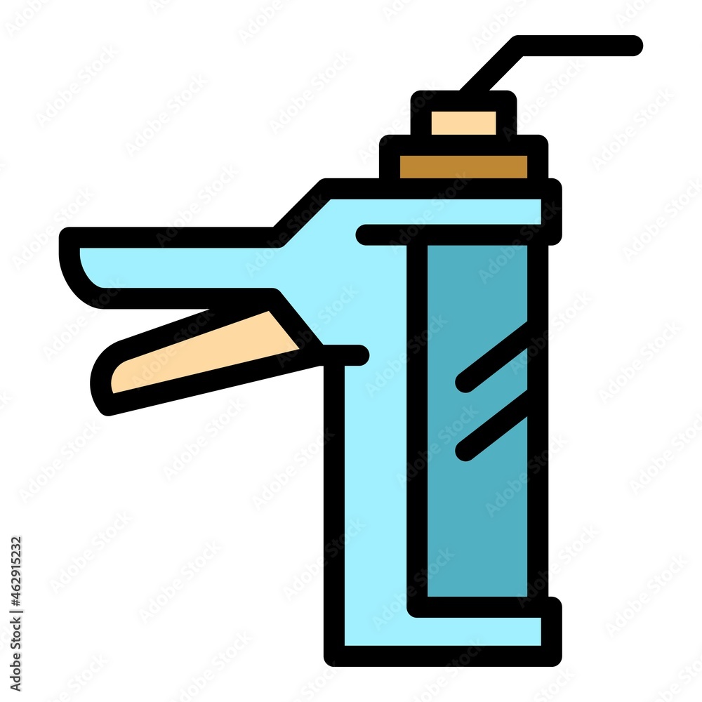 Repair caulk gun icon. Outline repair caulk gun vector icon color flat isolated Repair caulk gun icon. Outline repair caulk gun vector icon color flat isolated