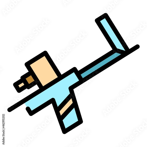Sealant gun icon. Outline sealant gun vector icon color flat isolated