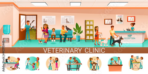 Veterinary Clinic Cartoon Infographic