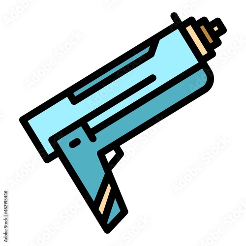Caulking tool icon. Outline caulking tool vector icon color flat isolated