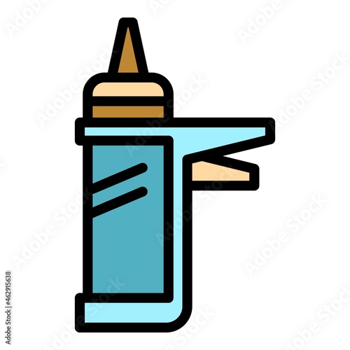 Seal pistol icon. Outline seal pistol vector icon color flat isolated