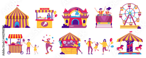 Amusement Park Icon Set