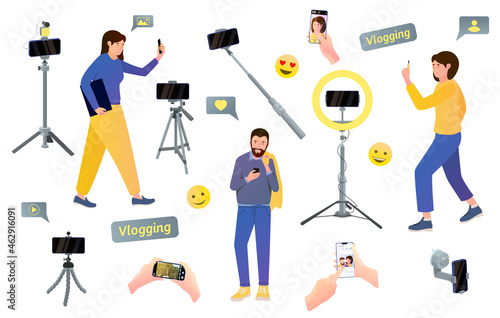 Vlog Equipment Flat Background