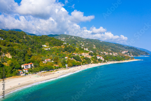 Famous beach of Papa Nero in Agios Ioannis, Pelion, Greece. © gatsi