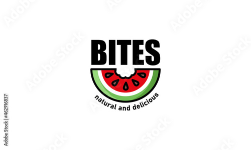 Watermelon fruit logo design template for healthy food