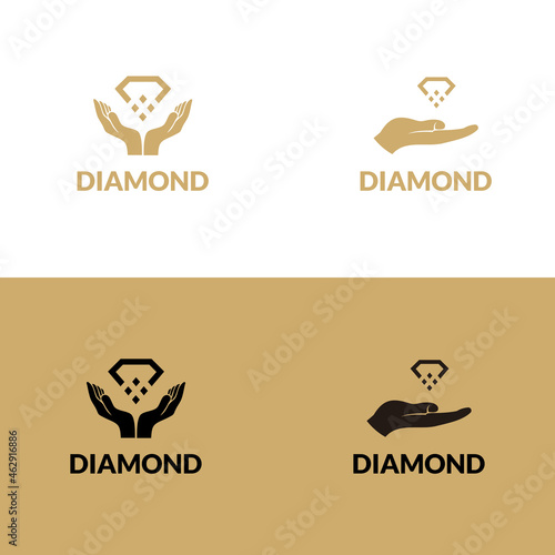 Diamond Jewellery Logo Design Vector Template. symbols for cosmetics, jewellery, beauty products