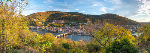 Heidelberg panorama in autumn season  Baden-Wuerttemberg  Germany