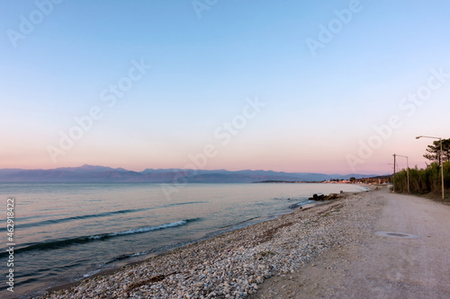 Amazing scenery by the sea in Roda beach, north Corfu, Greece