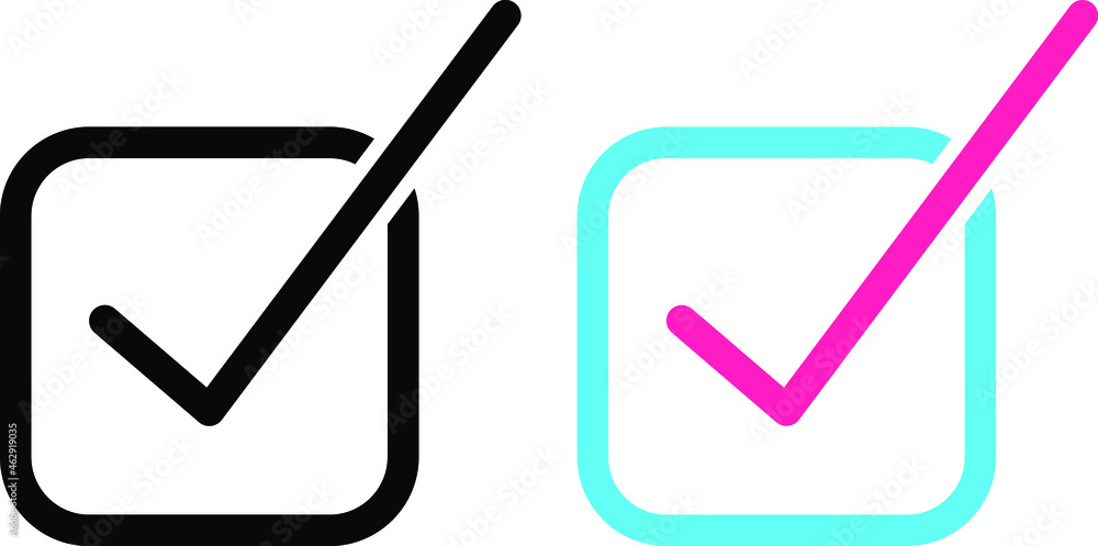 Check icon. Checkmark vector. Approved symbol. Ok icon. Check button sign. Tick icon. Checkpoint. Check icon. Checkmark vector. Approved symbol. Ok icon. Check button sign. Tick icon. Checkpoint.