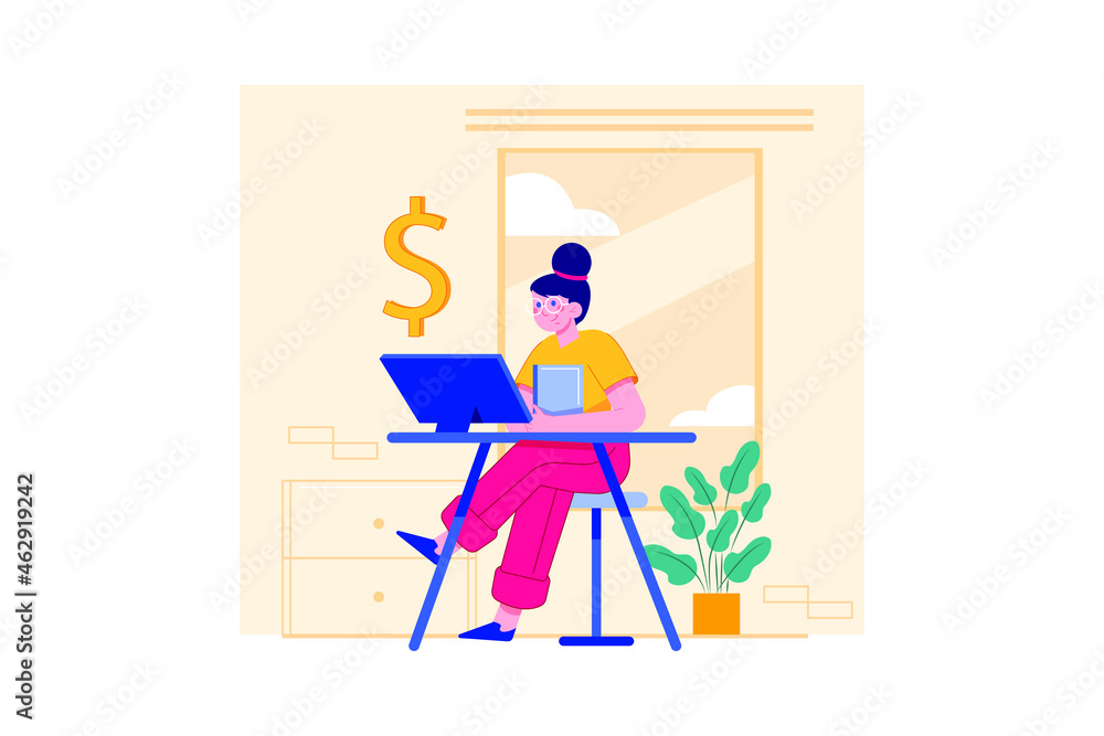 Financial Management Illustration concept. Flat illustration isolated on white background Financial Management Illustration concept. Flat illustration isolated on white background