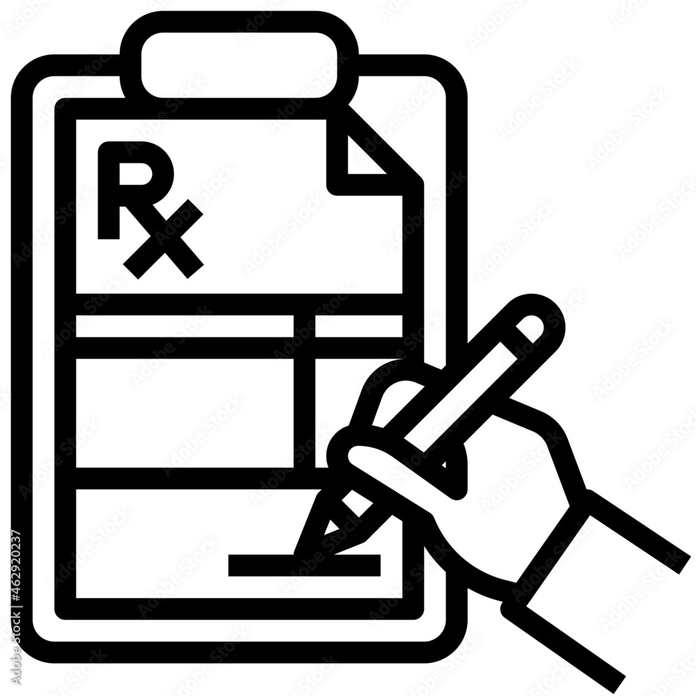 PRESCRIPTION line icon,linear,outline,graphic,illustration PRESCRIPTION line icon,linear,outline,graphic,illustration