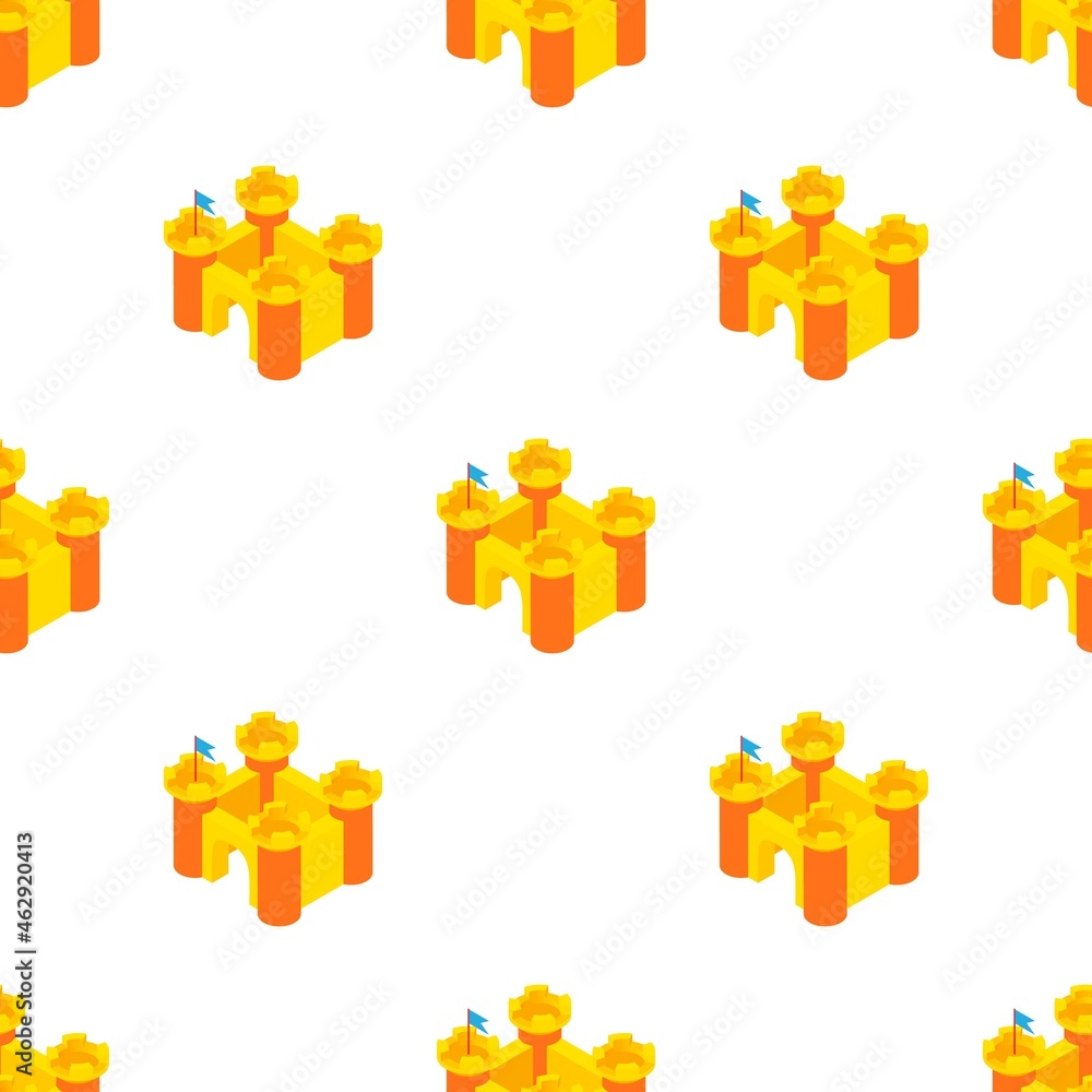 Naklejka premium Toy castle pattern seamless background texture repeat wallpaper geometric vector