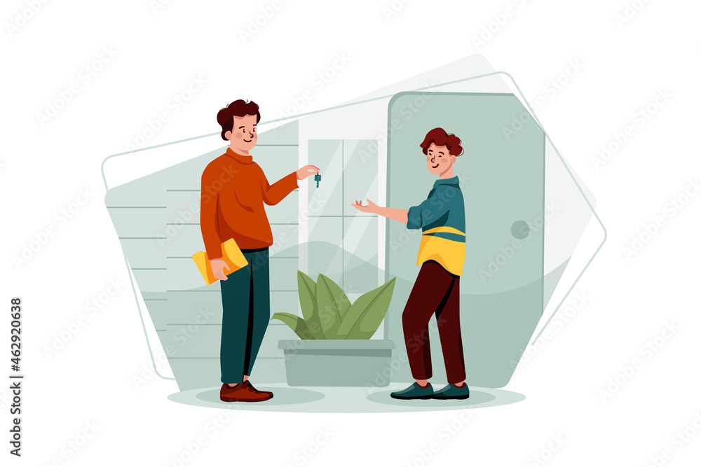 Obraz premium Home Agreement Illustration concept. Flat illustration isolated on white background.