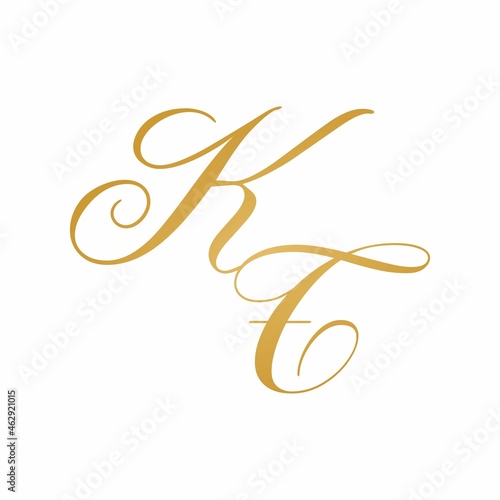 KT initial monogram logo