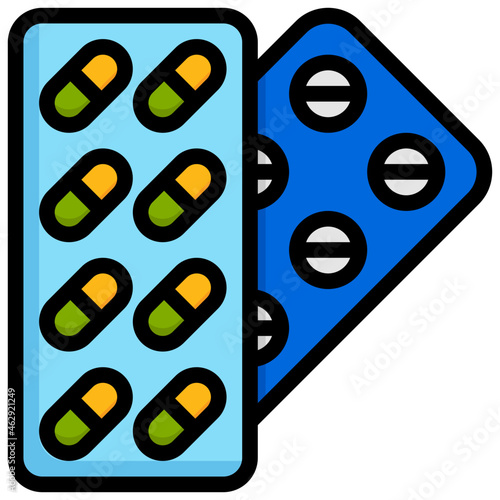 TABLETS filled outline icon,linear,outline,graphic,illustration