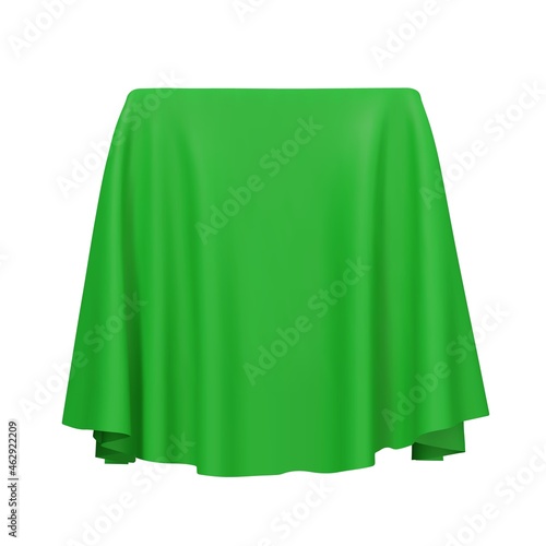 Green fabric covering a blank template vector illustration