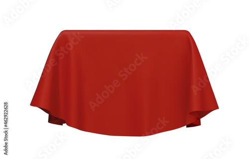 Red fabric covering a blank template vector illustration
