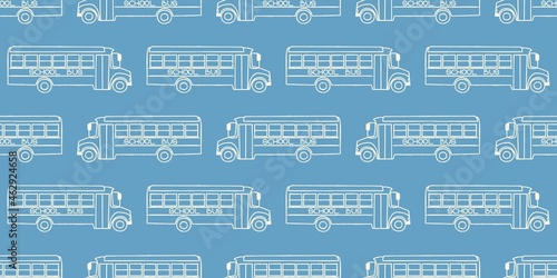Seamless pattern with school busses, back to school pattern