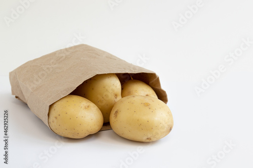 pile of potatoes isolated on white background