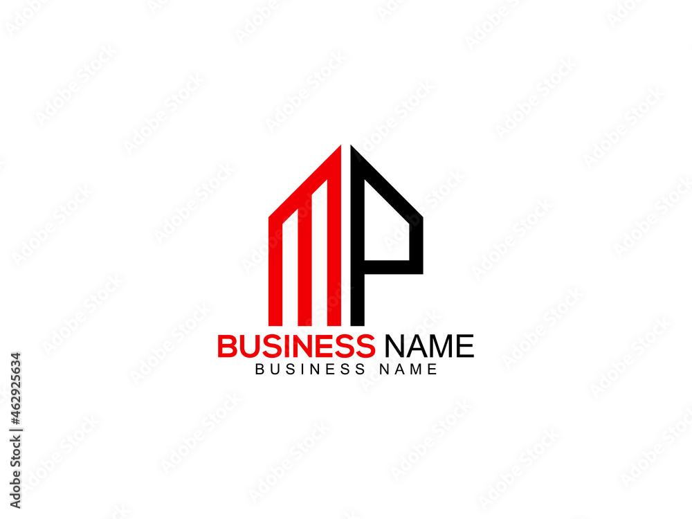 Letter MP Logo, Creative Mp m&p Logo Icon Vector Image For Your Simple