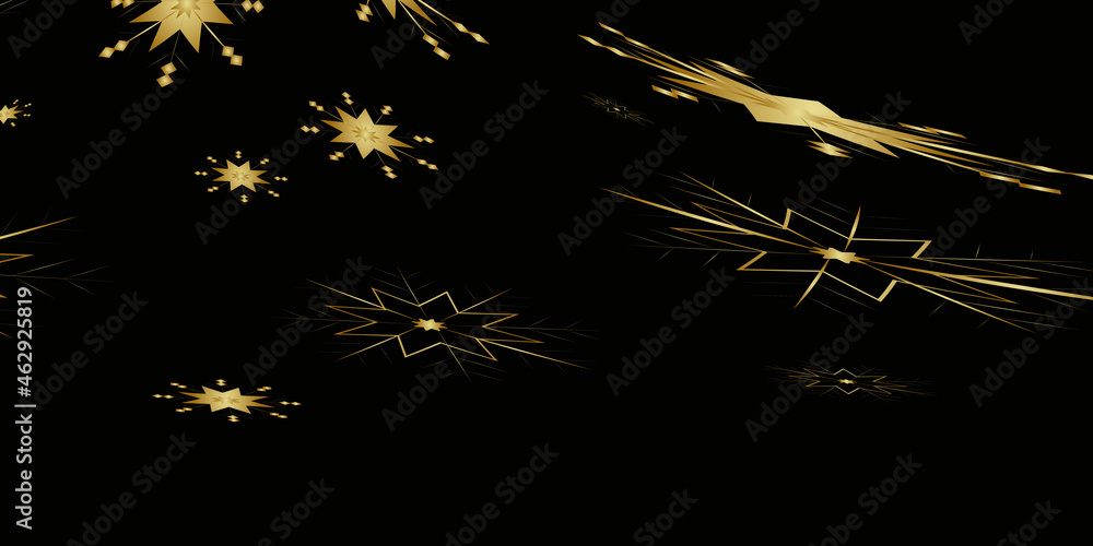 Modern black and gold background with snowflake design Modern black and gold background with snowflake design