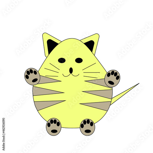 An image of a cartoon yellow cat. Children's drawing. Print for children and teenagers ' clothing.
Описание (на английском языке)