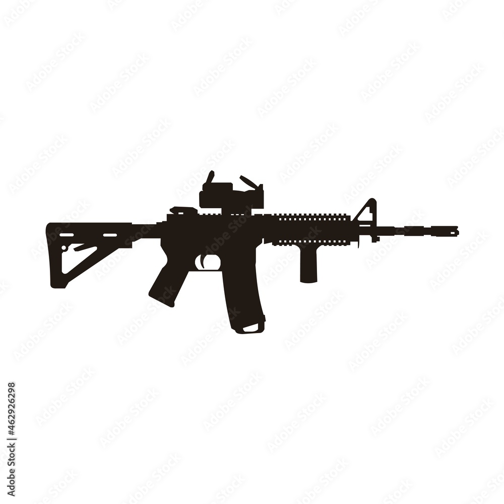 modern m4 carbine riffle silhouette vector design