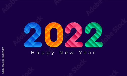 2022 Happy New Year. Happy New Year 2022 Background Template. Calendar header 2022 number on colorful abstract vector design. Happy New Year 2022 text design for Brochure design, card, banner.