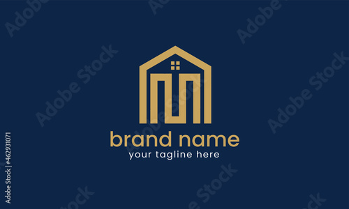 M letter building logo