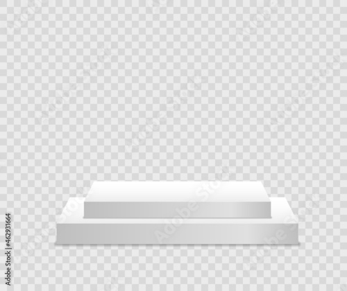 White podium or platform for award ceremony.