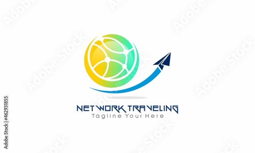 Free Download network traveling concept design logo - GFXLoad