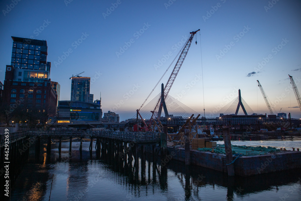 Boston pier at sunset, Boston 2021 