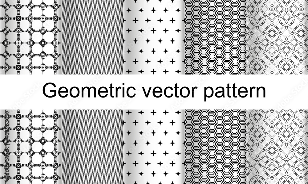 Geometric vector pattern. 5 editable geometric background Geometric vector pattern. 5 editable geometric background