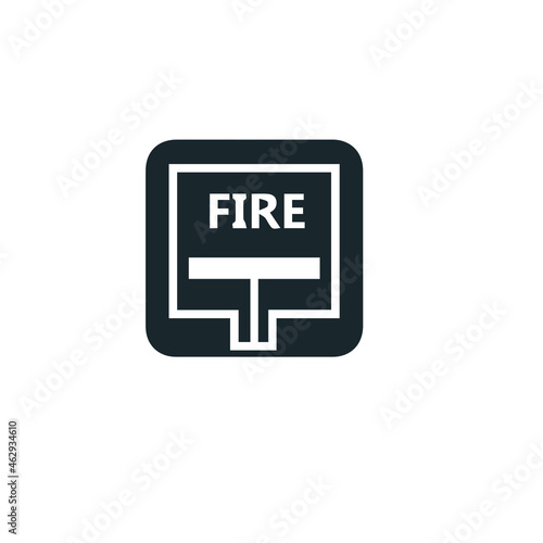 Black hydrant point icon stock illustration on white background
