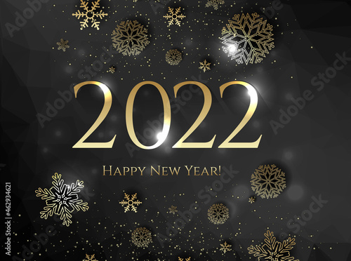 New Years Text Isolated Black Background With Gradient Mesh, Vector Illustration