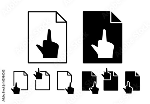 Hand, fingers, gesture, middle finger vector icon in file set illustration for ui and ux, website or mobile application