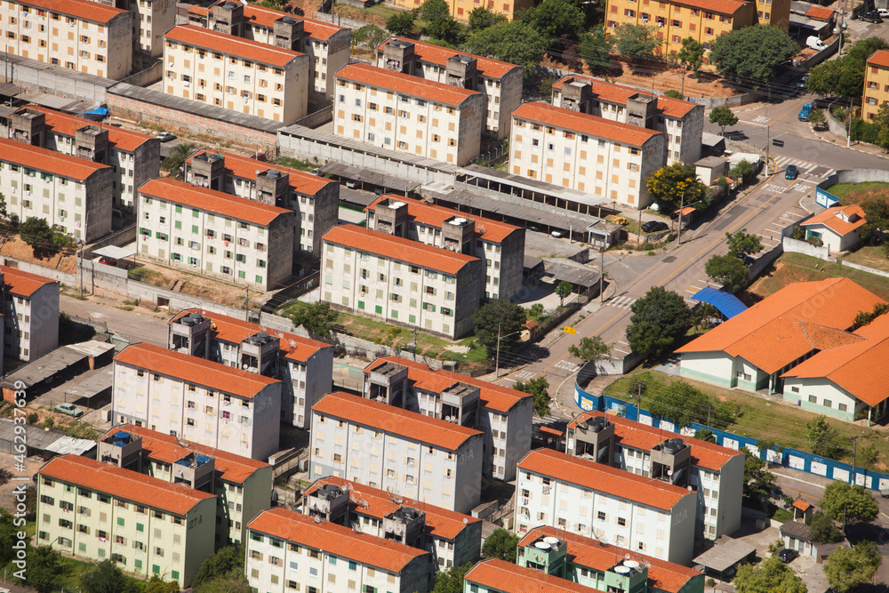 SAO PAULO BRAZIL CITY AERIAL Condominium - Social Housing. VIEW. High quality photo