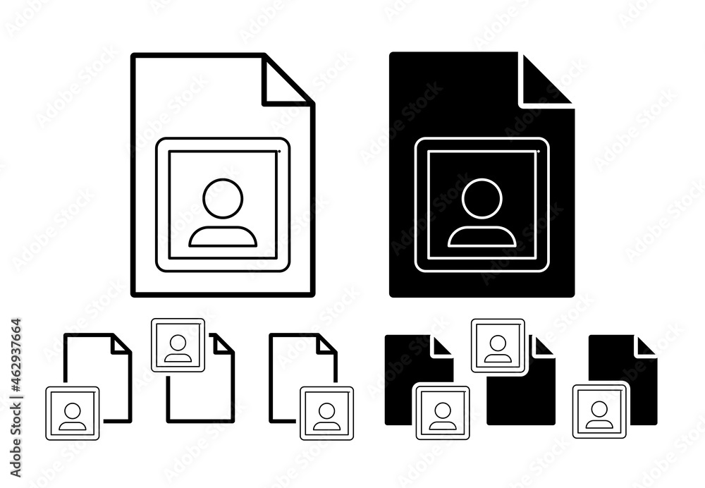 Portrait sign vector icon in file set illustration for ui and ux, website or mobile application Portrait sign vector icon in file set illustration for ui and ux, website or mobile application