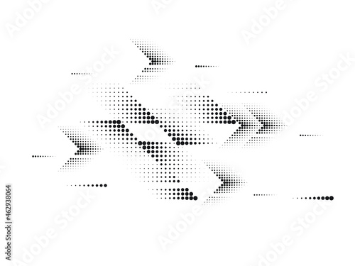 Linear halftone dots Design .elements for your design. Arrow dots composition .vector illustration