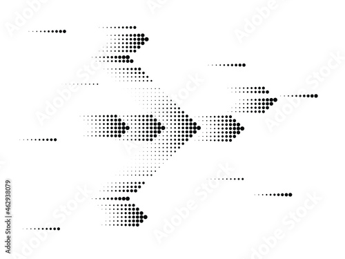 Linear halftone dots Design .elements for your design. Arrow dots composition .vector illustration