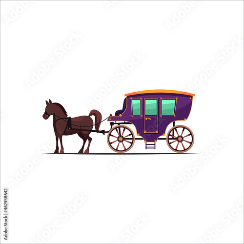 Royal purple horse-drawn carriage