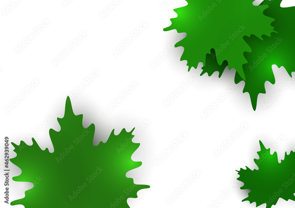 Green maple leaves on a white background. Summer creative design. Vector Green maple leaves on a white background. Summer creative design. Vector