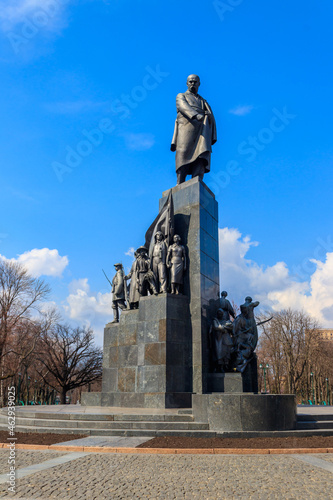 Monument to famous ukrainian poet Taras Shevchenko in Kharkov, Ukraine