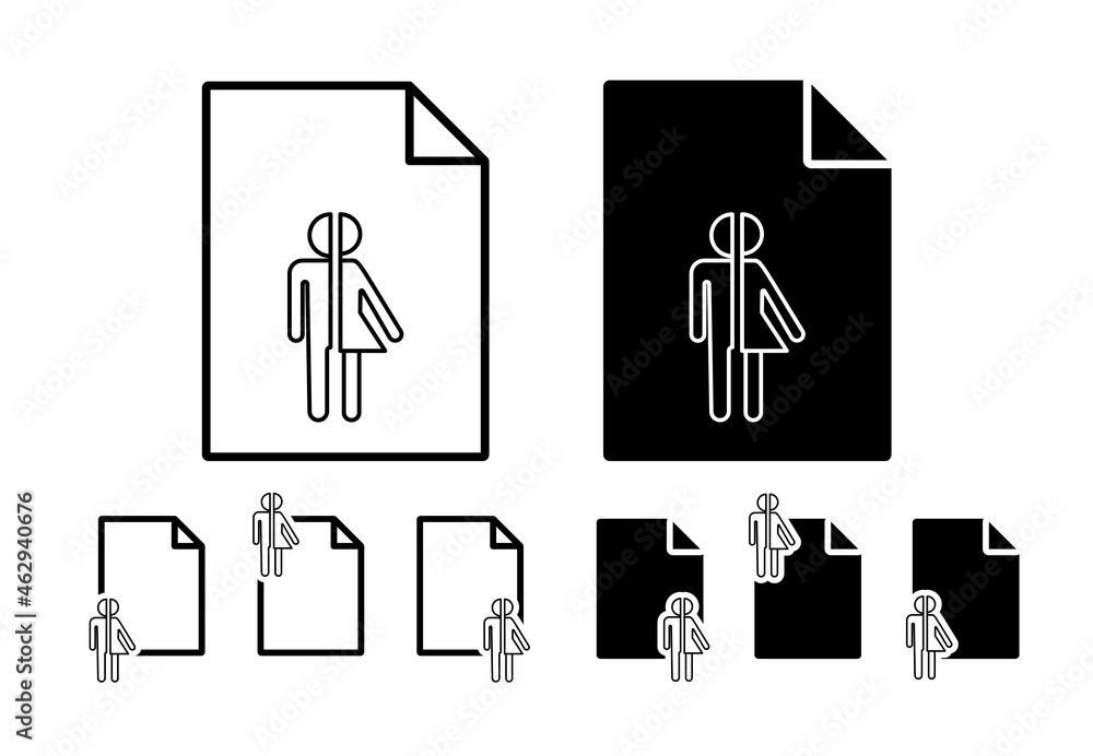 Unisex sign vector icon in file set illustration for ui and ux, website or mobile application Unisex sign vector icon in file set illustration for ui and ux, website or mobile application