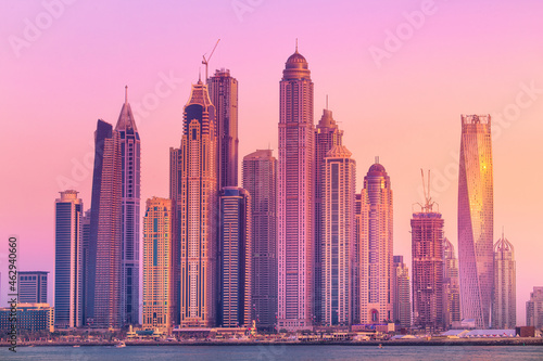 Dubai Marina bay view from Palm Jumeirah  UAE