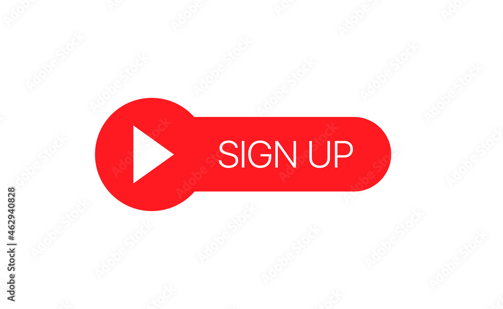 Sign up red button vector illustration for web Sign up red button vector illustration for web