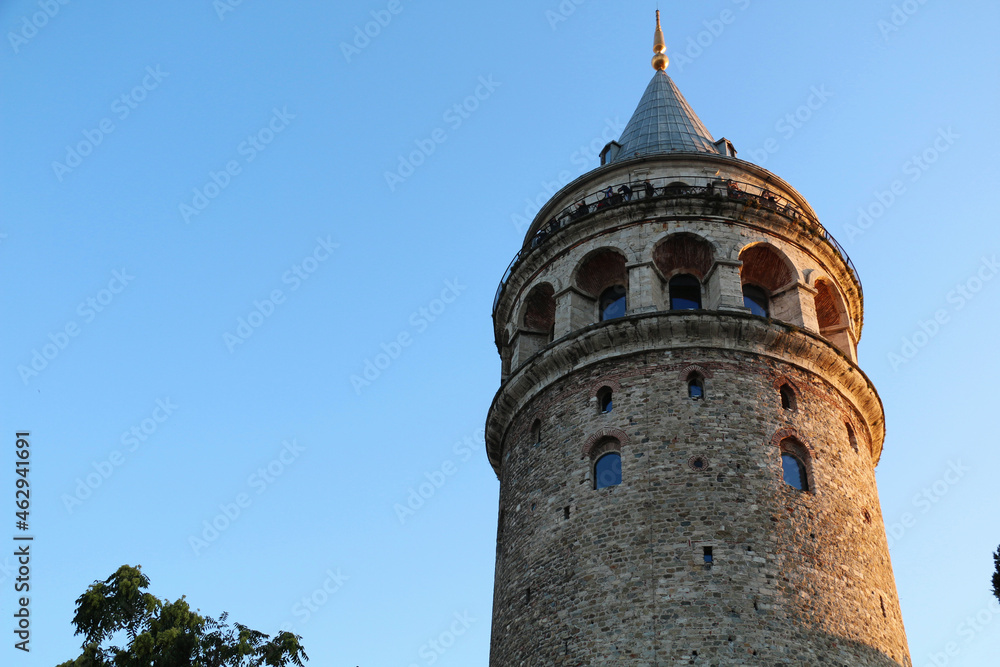 Galata Tower in Istanbul. Istanbul city skyline in Turkey
