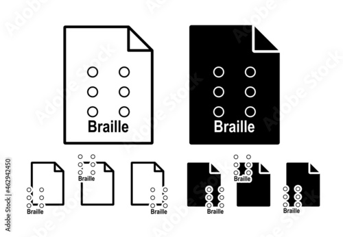 Braille sign vector icon in file set illustration for ui and ux, website or mobile application
